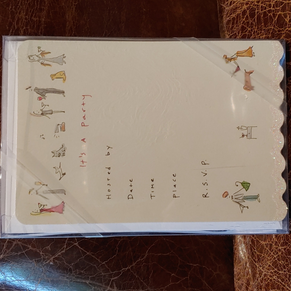 NEW 2 boxes" It's A Party" Glittered Invitations